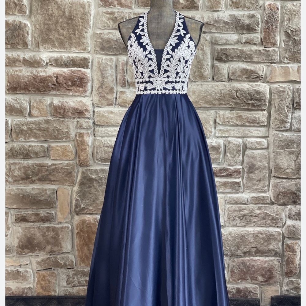 Used blue and silver dress